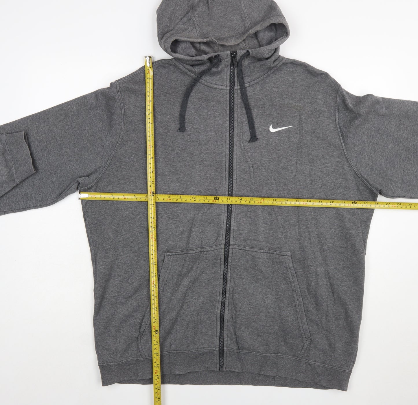 Nike Men's Grey XL Full Zip Hoodie Sweatshirt with Logo