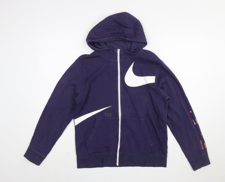 Nike Boys Purple Full Zip Hoodie Size XL 158-170cm Cotton Blend