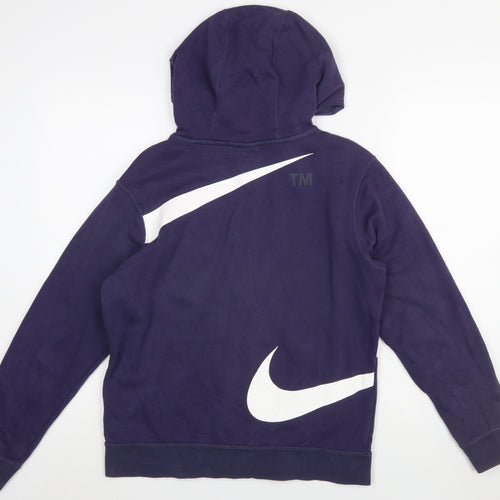 Nike Boys Purple Full Zip Hoodie Size XL 158-170cm Cotton Blend