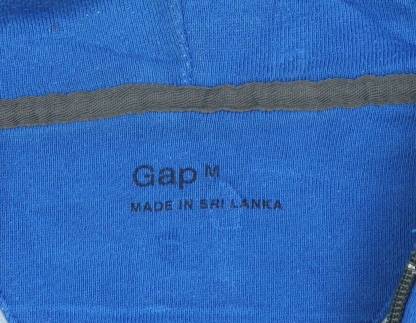 Gap Men's Blue Full Zip Hoodie Size M Cotton Blend