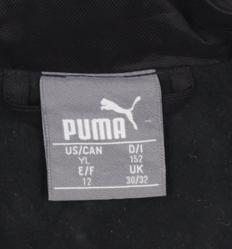 Puma Boys Black Full Zip Sweatshirt Hoodie Size 12 Years