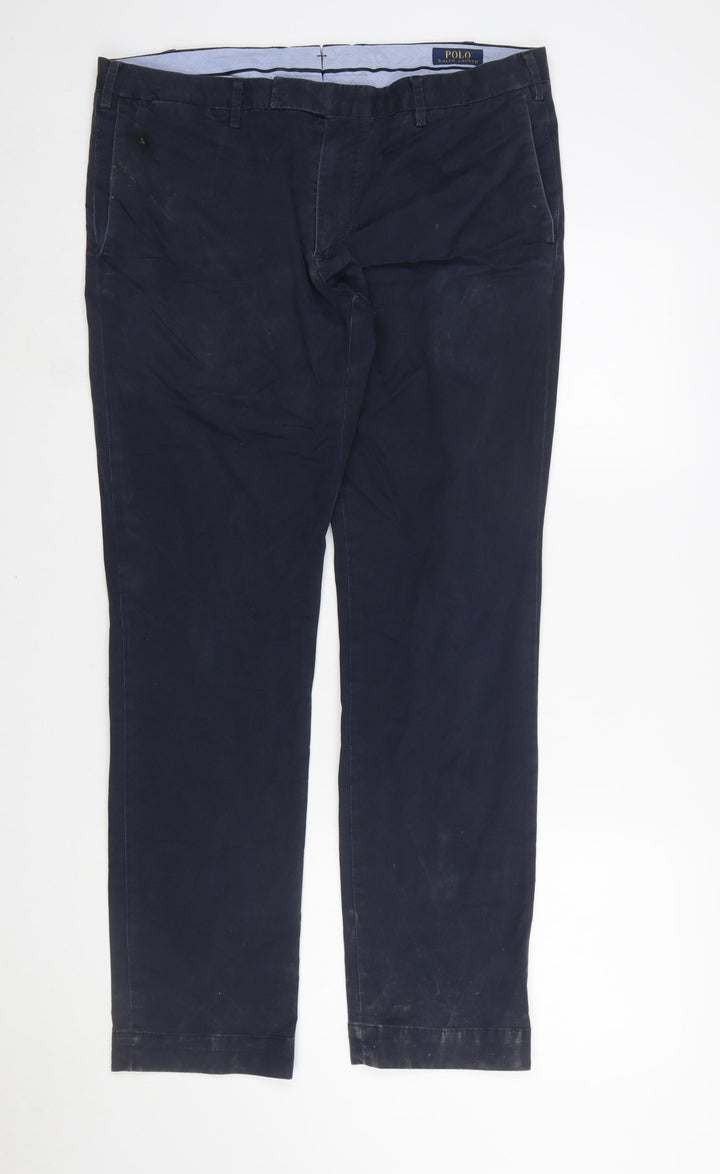 Polo Ralph Lauren Men's Blue Slim Fit Stretch Chino Trousers 36/32