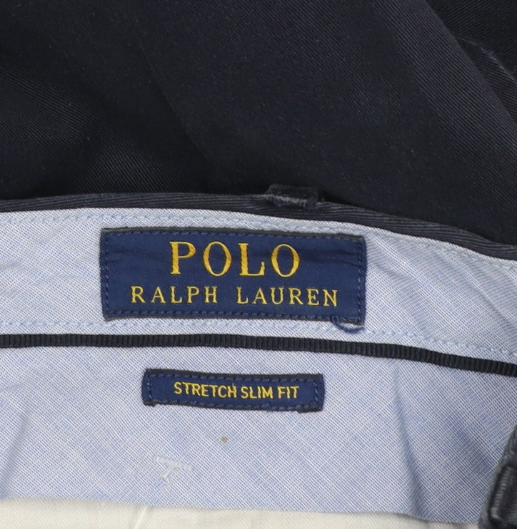 Polo Ralph Lauren Men's Blue Slim Fit Stretch Chino Trousers 36/32