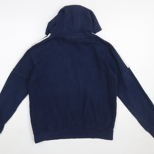 Adidas Boys Navy Blue Pullover Hoodie 13-14 Years Cotton Blend