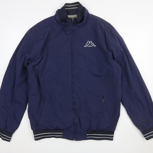 Kappa Men's Blue 2XL Bomber Jacket Full Zip Nylon Sports Style