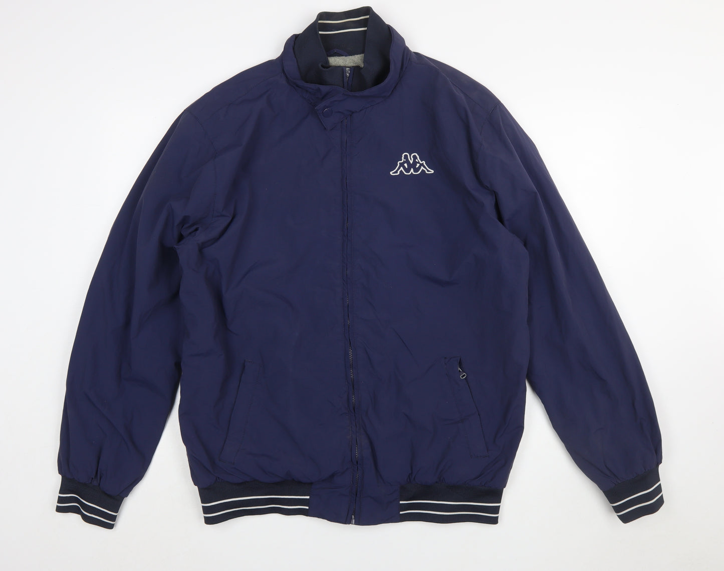 Kappa Men's Blue 2XL Bomber Jacket Full Zip Nylon Sports Style