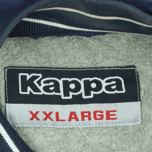 Kappa Men's Blue 2XL Bomber Jacket Full Zip Nylon Sports Style