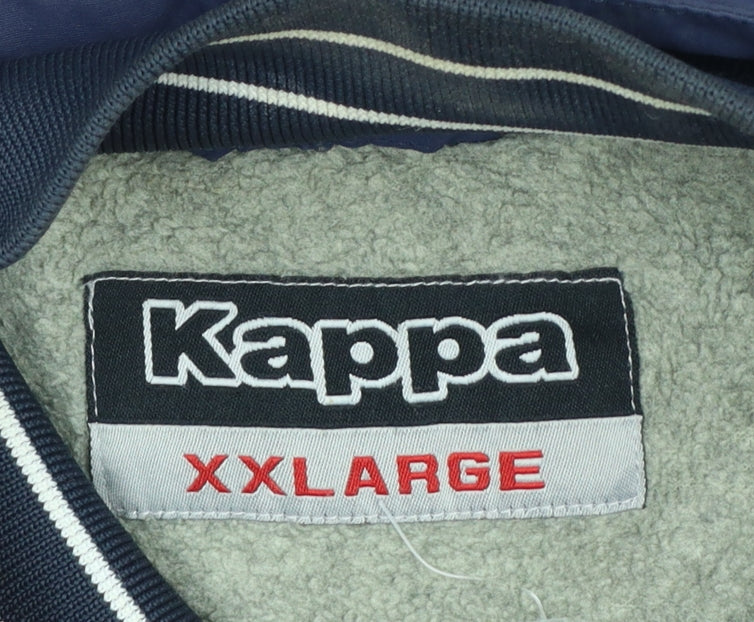Kappa Men's Blue 2XL Bomber Jacket Full Zip Nylon Sports Style