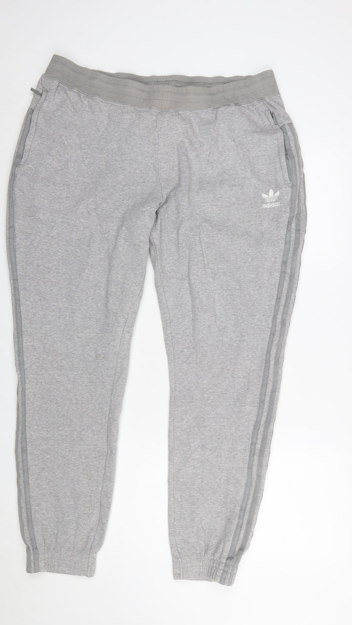 Adidas Mens Grey XL Jogger Sweatpants Cotton Blend Casual