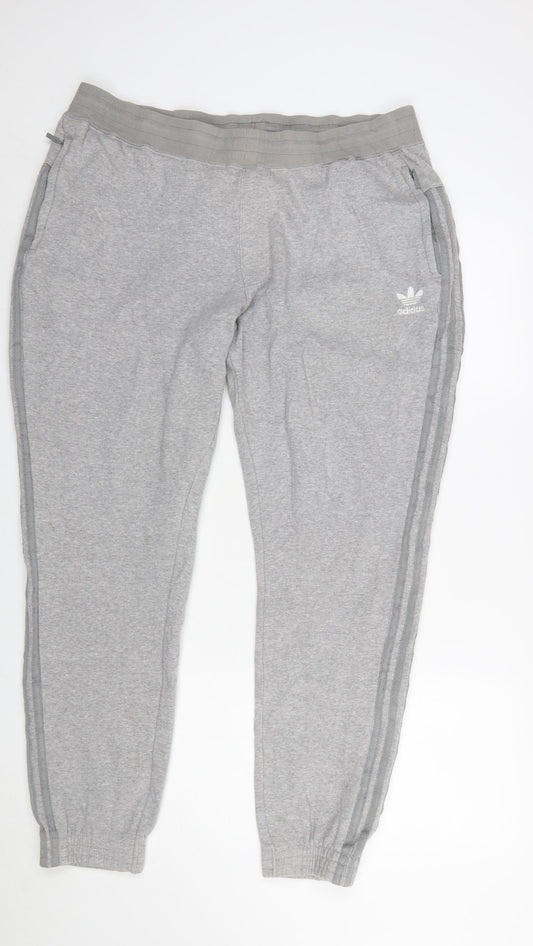 Adidas Mens Grey XL Jogger Sweatpants Cotton Blend Casual