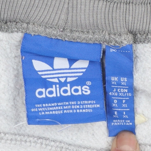 Adidas Mens Grey XL Jogger Sweatpants Cotton Blend Casual