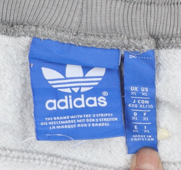 Adidas Mens Grey XL Jogger Sweatpants Cotton Blend Casual
