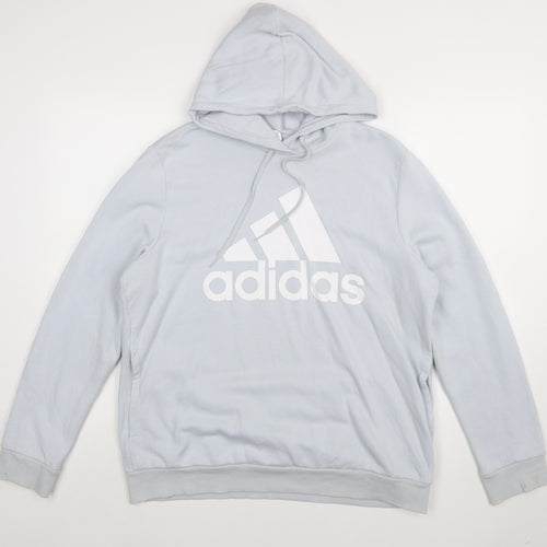 Adidas Women’s Grey Hoodie XL Pullover Logo Casual Cotton Blend