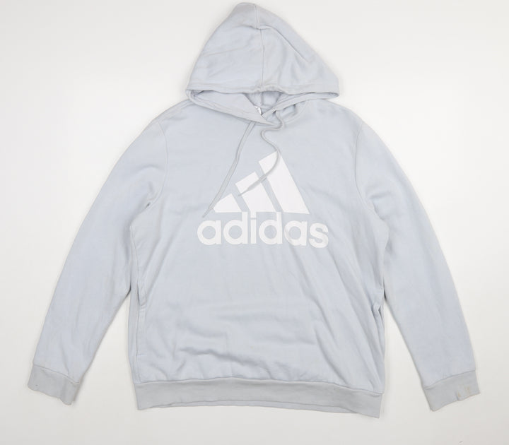 Adidas Women’s Grey Hoodie XL Pullover Logo Casual Cotton Blend