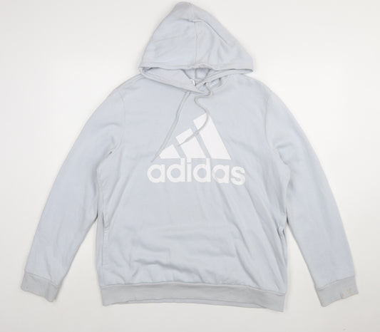 Adidas Women’s Grey Hoodie XL Pullover Logo Casual Cotton Blend