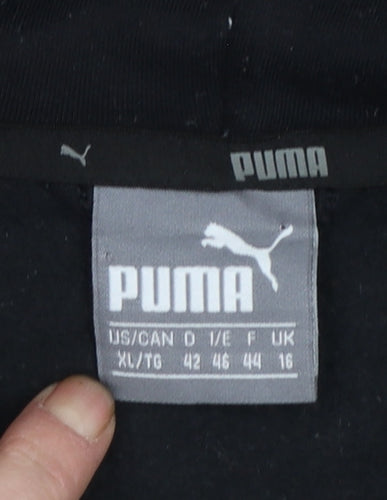 Puma Womens Black XL Full Zip Hoodie Sweatshirt Casual Style