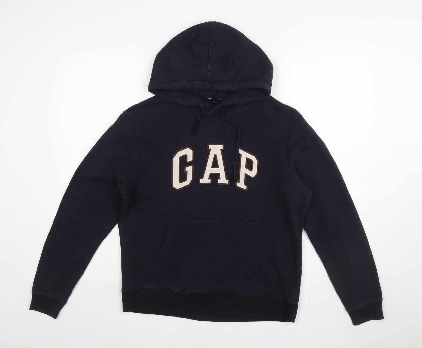 GAP Womens Black XS Pullover Hoodie Cotton Blend Logo Design
