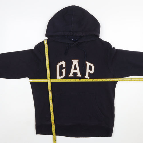 GAP Womens Black XS Pullover Hoodie Cotton Blend Logo Design