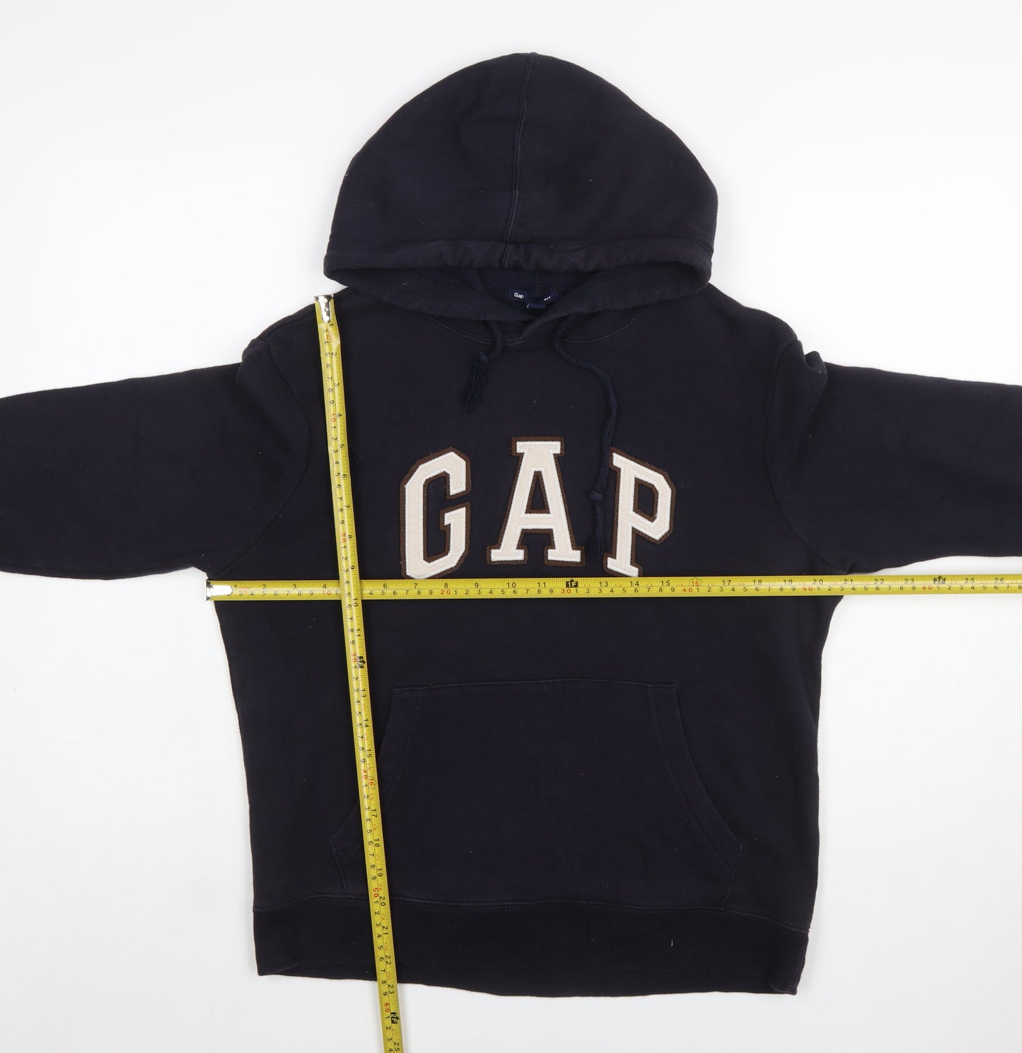 GAP Womens Black XS Pullover Hoodie Cotton Blend Logo Design