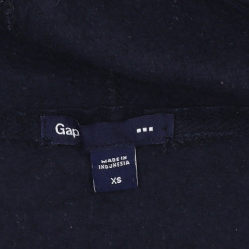 GAP Womens Black XS Pullover Hoodie Cotton Blend Logo Design