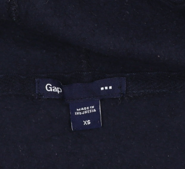 GAP Womens Black XS Pullover Hoodie Cotton Blend Logo Design