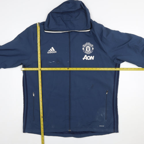 Adidas Men’s Blue Manchester United Hooded Windbreaker Jacket XL