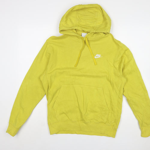 Nike Men's Yellow Pullover Hoodie Small Regular Fit