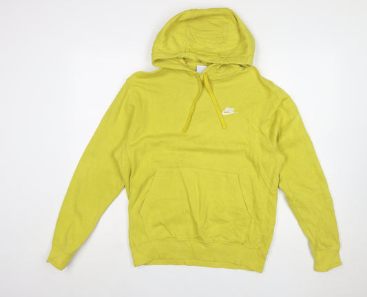 Nike Men's Yellow Pullover Hoodie Small Regular Fit