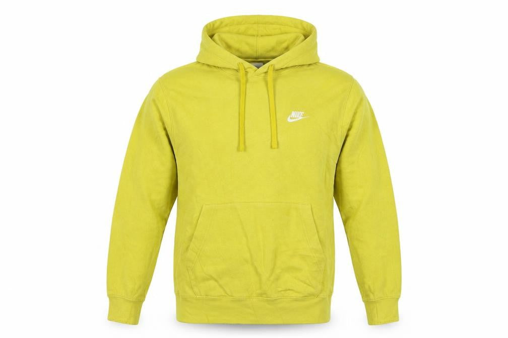 Front view of Nike Men's Yellow Pullover Hoodie Small Regular Fit
