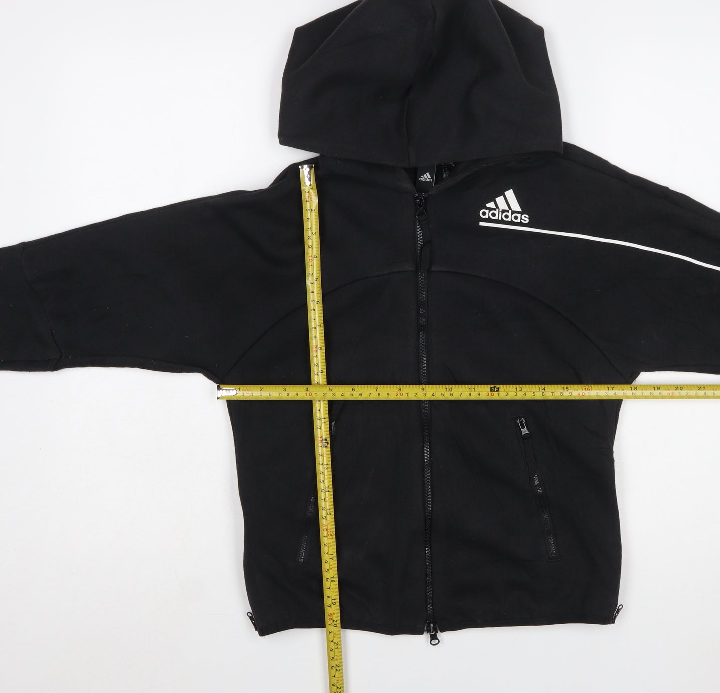 Adidas Womens Black Full Zip Hoodie S 8-10 Hooded Sportswear