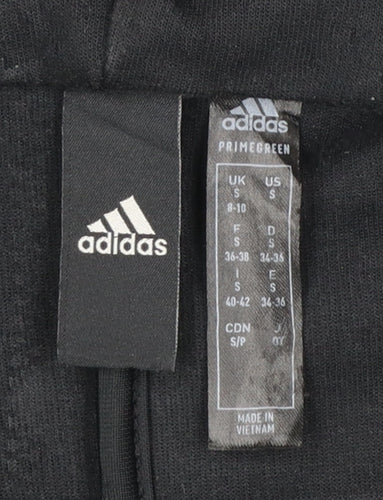 Adidas Womens Black Full Zip Hoodie S 8-10 Hooded Sportswear