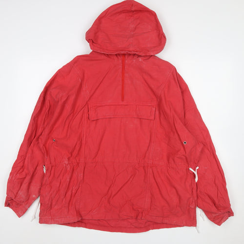 Urban Outfitters Women’s Red Hooded Cotton Anorak Jacket Size S