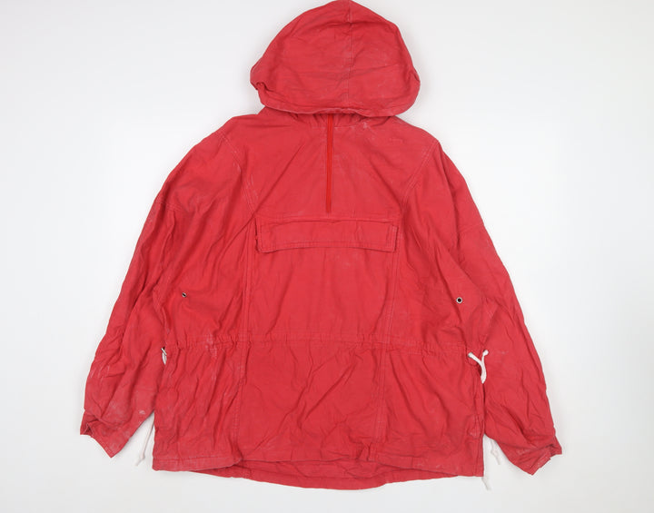 Urban Outfitters Women’s Red Hooded Cotton Anorak Jacket Size S