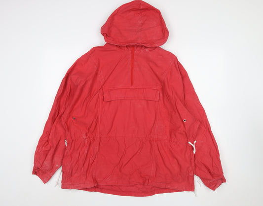 Urban Outfitters Women’s Red Hooded Cotton Anorak Jacket Size S