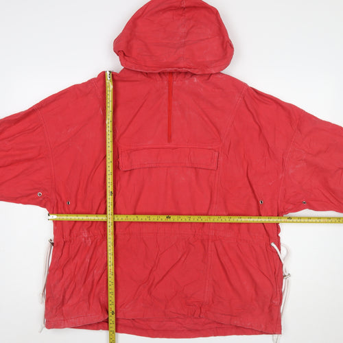Urban Outfitters Women’s Red Hooded Cotton Anorak Jacket Size S