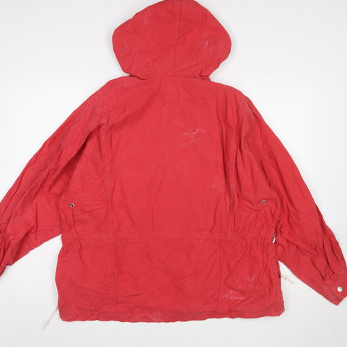 Urban Outfitters Women’s Red Hooded Cotton Anorak Jacket Size S