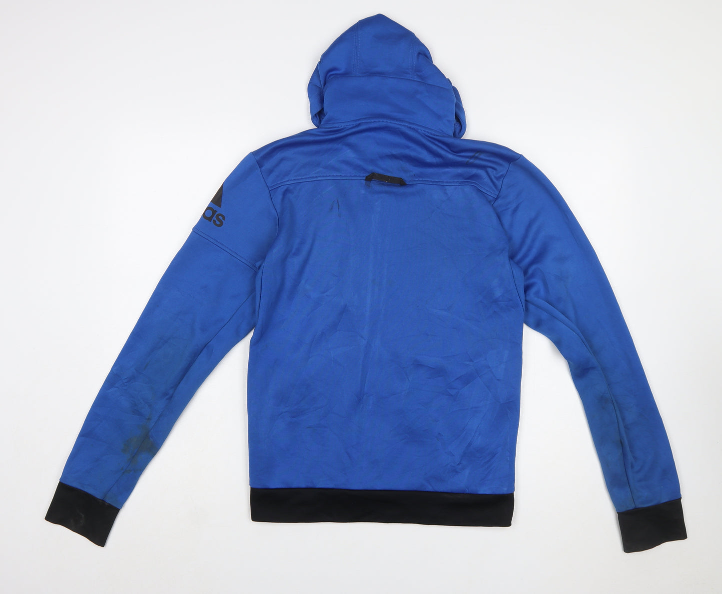 Adidas Men's Blue Full Zip Hooded Sports Hoodie Size S