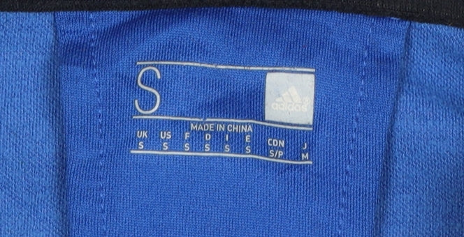 Adidas Men's Blue Full Zip Hooded Sports Hoodie Size S