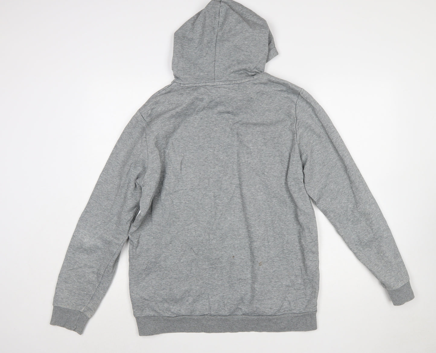 Puma Men's Grey Pullover Hoodie M Regular Fit Logo Sweatshirt