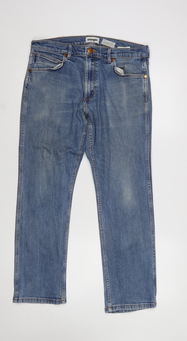 Wrangler Men Blue Greensboro Straight Fit Denim Jeans W32 L30