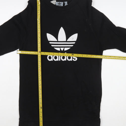 Adidas Men's Black Small Pullover Crew Neck Logo Sweatshirt