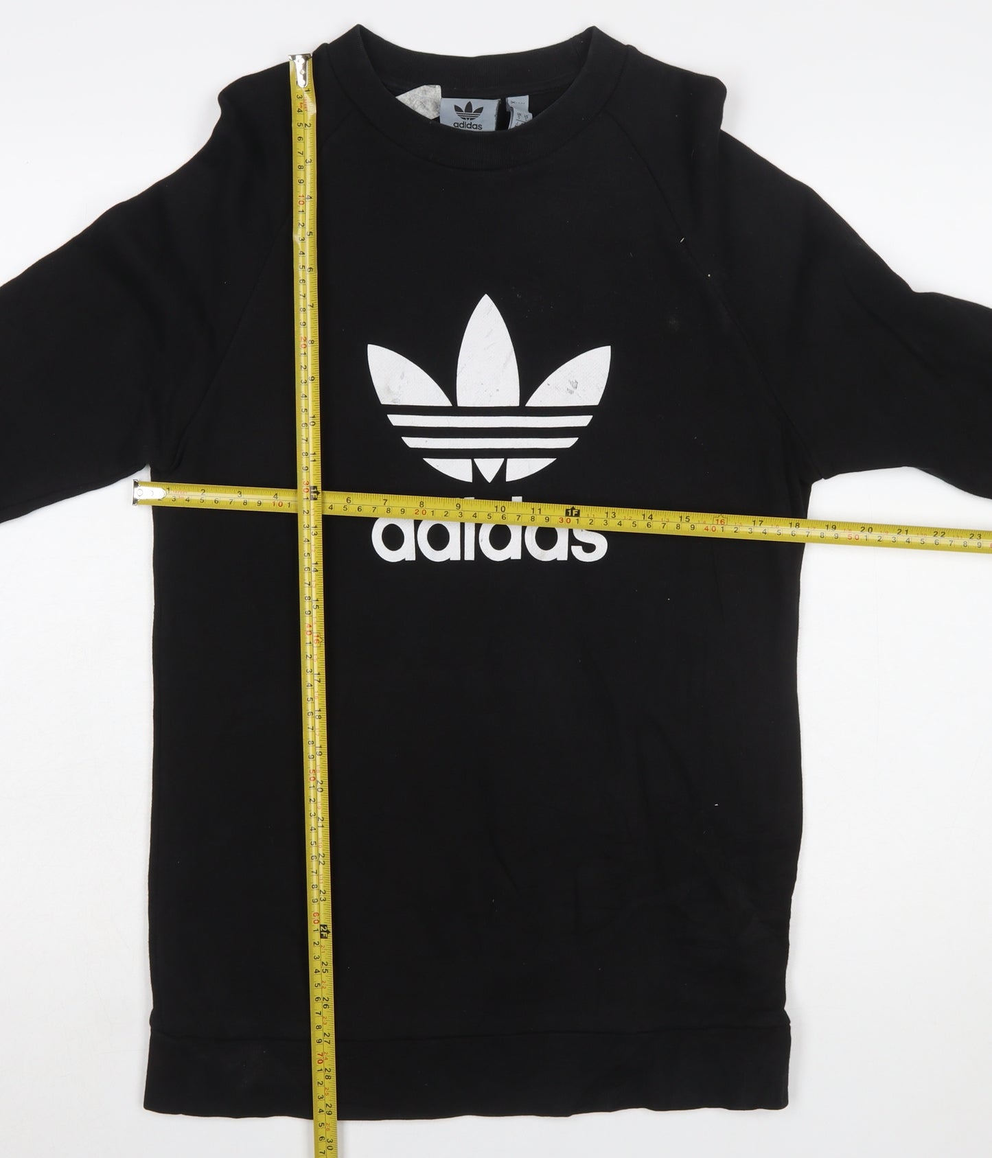 Adidas Men's Black Small Pullover Crew Neck Logo Sweatshirt