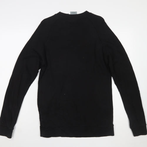 Adidas Men's Black Small Pullover Crew Neck Logo Sweatshirt