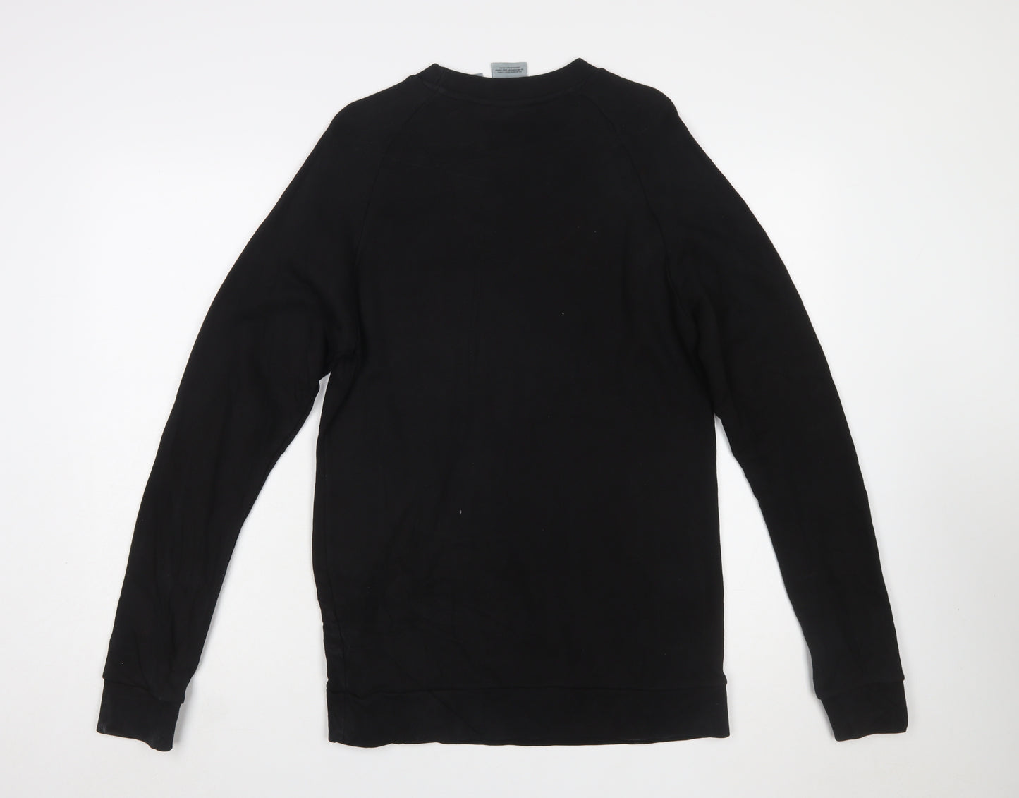 Adidas Men's Black Small Pullover Crew Neck Logo Sweatshirt