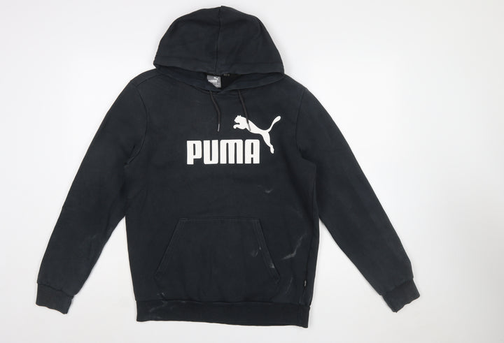 Puma Mens Black Pullover Hoodie S Hooded Logo Sports Sweatshirt