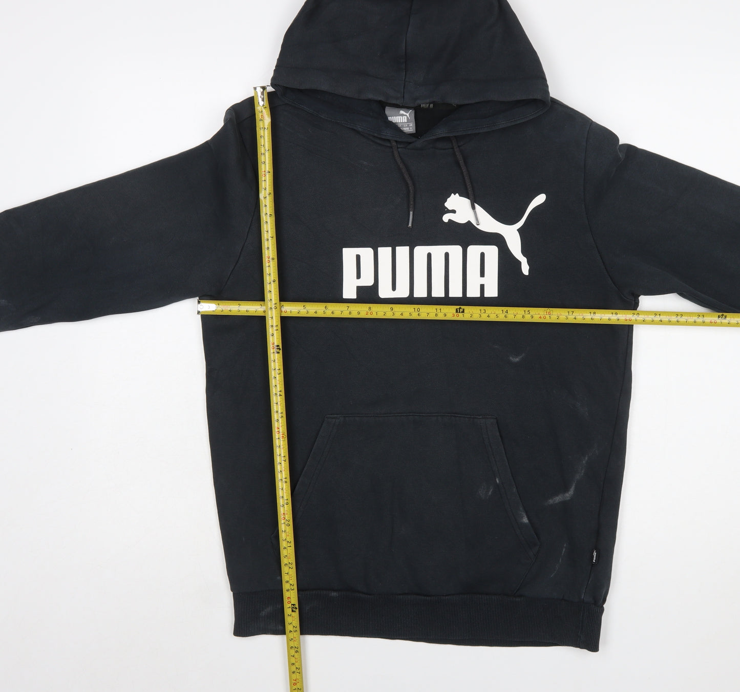 Puma Mens Black Pullover Hoodie S Hooded Logo Sports Sweatshirt