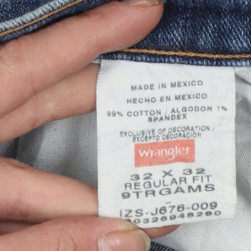 Wrangler Men’s Blue Regular Fit Straight Denim Jeans 32x32