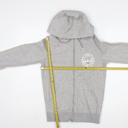 Adidas Originals Women's Grey Full Zip Hoodie Size 10 Cotton Blend