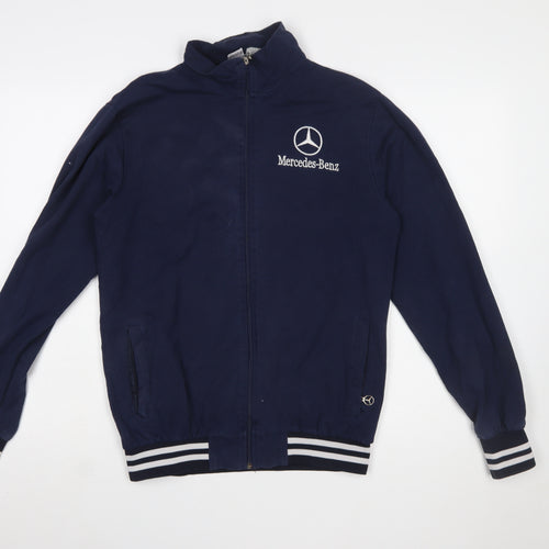 Mercedes-Benz Men's Blue Full Zip Sweatshirt L Embroidered Logo