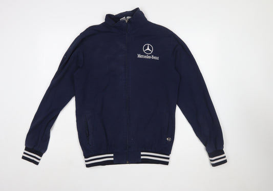Mercedes-Benz Men's Blue Full Zip Sweatshirt L Embroidered Logo